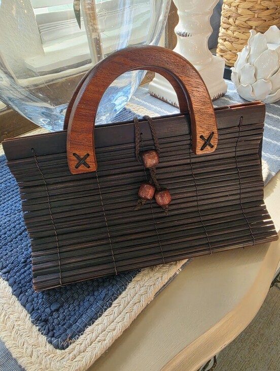 Handbags - Straw Wood Bag
